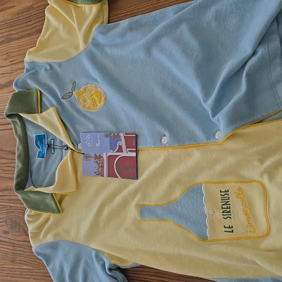 TOMBOLO 'Sirenuse' Limoncello Cabana (Color Block) Men's Large Shirt - Picture 2 of 6